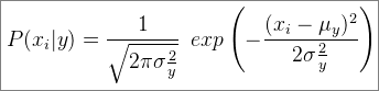 Naive Bayes classifier equation