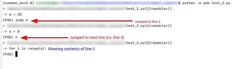 pdb navigation commands